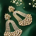 White Kundan Gold Plated Earring