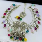 Multicolored Beads Chain Jhumka