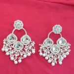 Silver Plated White Pearl Earrings