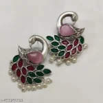 Silver Replica Peacock Earrings