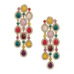 Gold Plated Satrangi Crystal Earrings