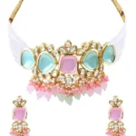 White Moti & Multicolor kundan Choker