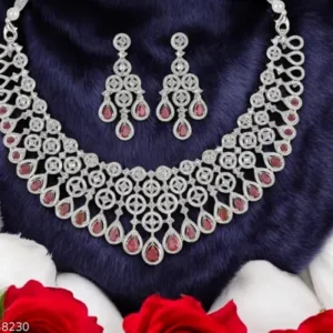 Maroon AD Necklace Set