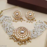 Gold Plated White Moti Choker Set