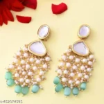 Kundan & Moti Long Earrings