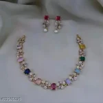 Multicolor AD Stone Necklace Set