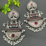 Oxidised Doli Shape Chand Bali Earring