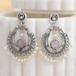 Oxidised Pink Chandbali